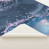 *~* Blauwgroen Zee Ocean Agate Celestial GLITTER A Sherpa Deken (3/4)