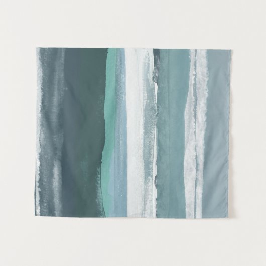 Blauwgroen Zee Wandkleed (Voorkant (horizontaal))