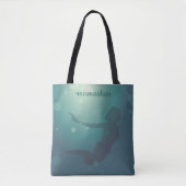 Blauwgroen Zeemeermin Canvas tas (Voorkant)