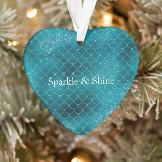 Blauwgroen Zeemeermin Sparkle Ornament (Boom)