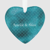 Blauwgroen Zeemeermin Sparkle Ornament (voorkant)