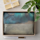 Blauwgroen Zeemeermin Steampunk  Victoriaans Dame Tissuepapier (Geschenk)