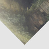 Blauwgroen Zeemeermin Steampunk  Victoriaans Dame Tissuepapier (Detail)