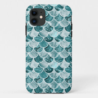 Blauwgroen zeemeerminschaal iPhone 11 hoesje