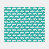 Blauwgroen zeepaardpatroon 1 fleece deken (Voorkant (Horizontaal))