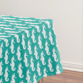 Blauwgroen zeepaardpatroon 1 tafelkleed (Voorbeeld)