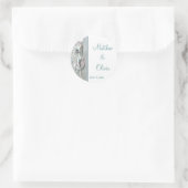 Blauwgroen zeeschelpen Pearl Beach bruiloft gunst  Ronde Sticker (Tas)