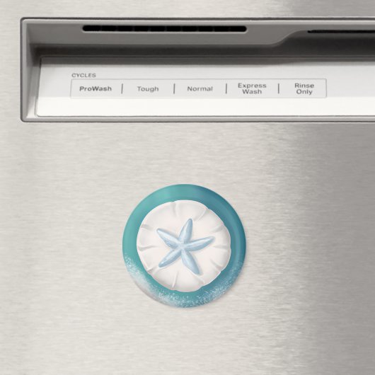 Blauwgroen zeesterren en Zanddollarstrand Magneet (Insitu (Vaatwasser))