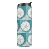 Blauwgroen zeesterren en Zanddollarstrand Thermosbeker (Gedraaid links)