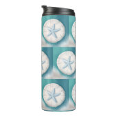 Blauwgroen zeesterren en Zanddollarstrand Thermosbeker (Geroteerd rechts)