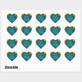 Blauwgroen Zonnebloem Rustieke Bruiloft Gunsten St Hart Sticker (Vel)