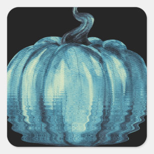 Blauwgroen zonneschijn voor het landschap Pumpkin Vierkante Sticker