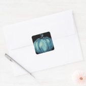 Blauwgroen zonneschijn voor het landschap Pumpkin Vierkante Sticker (Envelop)