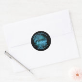 Blauwgroen zwart artistiek rond retour adres label (Envelop)
