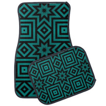 Blauwgroen/zwart Aztec/tribaal patroon