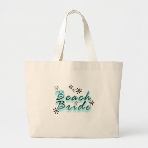 Blauwgroen/zwart-band-bride Grote Tote Bag