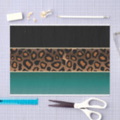 Blauwgroen, zwart en jaguar afdrukken tissuepapier (Craft)