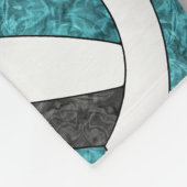 Blauwgroen zwart girly volleybal club kleuren fleece deken (Hoek)