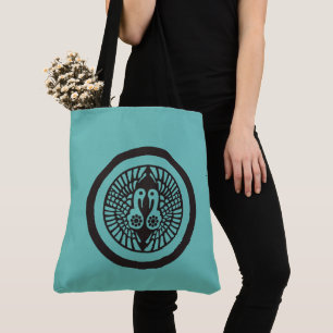 Blauwgroen Zwart Ikko Ikki Japan Mon Oriental Draagtas