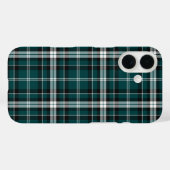 Blauwgroen zwart-wit sportieve plaid Case-Mate iPhone case (Achterkant (horizontaal))