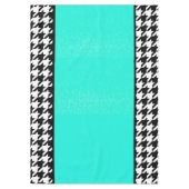 Blauwgroen, zwarte en witte ingecheckte tabelruim tafelkleed (Voorkant)