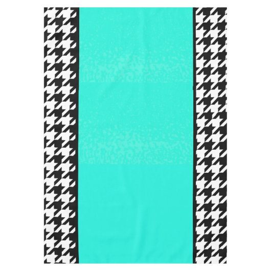 Blauwgroen, zwarte en witte ingecheckte tabelruim tafelkleed (Voorkant)