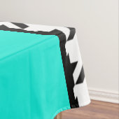 Blauwgroen, zwarte en witte ingecheckte tabelruim tafelkleed (Voorbeeld)