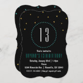 Blauwgroen, zwarte gouddriehoeken Moderne Partij U Kaart (Voorkant / Achterkant)