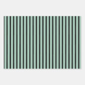 Blauwgroen zwarte goudtandbaarzen stripe inpakpapier vel (Voorkant 3)