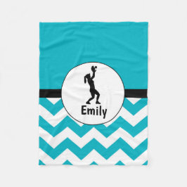 Blauwgroen zwarte Softball Fleece Blanket