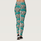 blauwgroen zwarte vleermuis leggings (Achterkant)