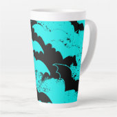 Blauwgroen zwarte vleermuizen latte mok (Rechterhoek)