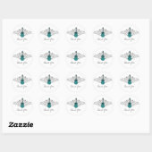 Blauwgroen Zwirls Guitar Dank u Stickers (Vel)