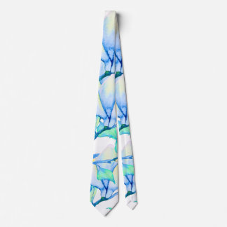 Blauwgroene Aquarel Magnoliatak Botanisch Stropdas
