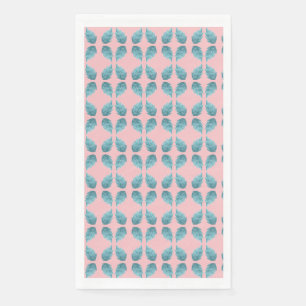 Blauwgroene blad - botanisch patroon servet