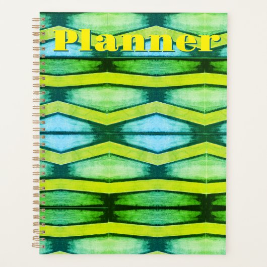 Blauwgroene Chevron Planner (Voorkant)