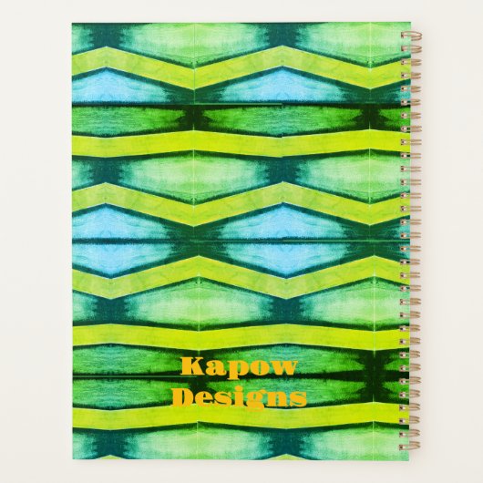 Blauwgroene Chevron Planner (Achterkant)