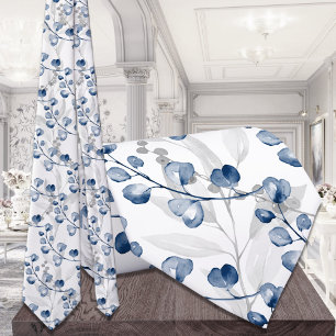 Blauwgroene Eucalyptus Groenery Waterverf Trouw Stropdas