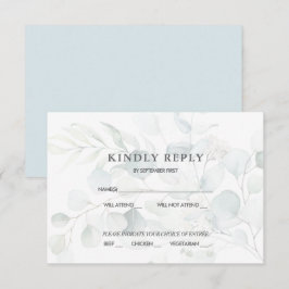 Blauwgroene Eucalyptus Huwelijksreactie RSVP Kaart