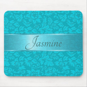 Blauwgroene Floral Damaskers Muismat