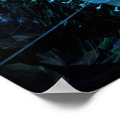 Blauwgroene fractale Poster (Hoek)