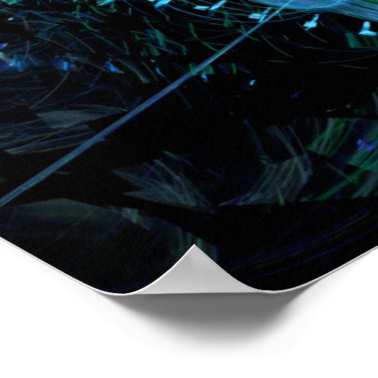 Blauwgroene fractale Poster (Hoek)