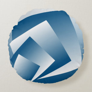 Blauwgroene geometrie rond kussen