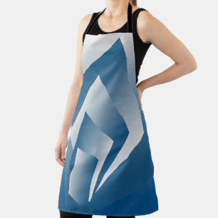 Blauwgroene geometrie schort