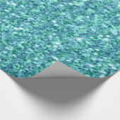 Blauwgroene glittertextuur cadeaupapier (Hoek)