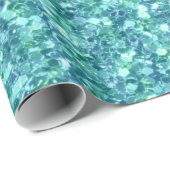 Blauwgroene glittertextuur cadeaupapier (Rol Hoek)