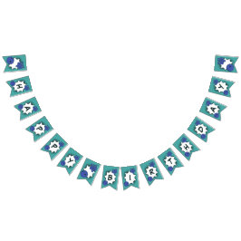 Blauwgroene Happy Birthday Bowling Party Vlaggetjes