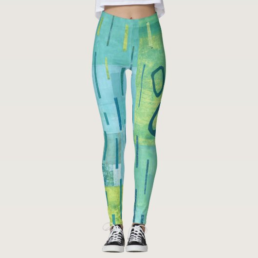 Blauwgroene Leggings #3 (Voorkant)