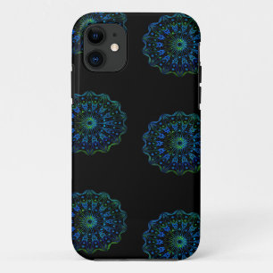 Blauwgroene mandala iPhone 11 hoesje