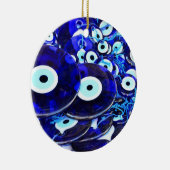 Blauwgroene ogen keramisch ornament (Rechts)